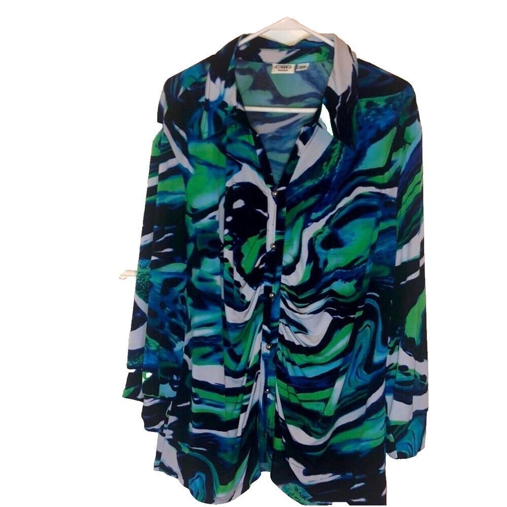 Cato Fashions 26/28W Women's Plus Size Multicolor Pullover Hippie Boho